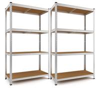 Deuba 2X Étagère Charge Lourde métallique 4 tablettes 170x75x30 cm Charge Max 280 kg Étagère Rangement Stockage Garage