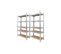 2x étagère de stockage rangement charge lourde 5 niveaux 180x90x40 cm 750 kg
