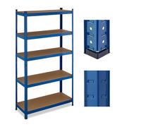 2x Étagère lourde de garage 5 niveaux bleu Set