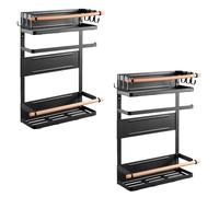 2x Etagère Magnétique pour Frigo / Lave-Linge Maclean, Noir, 12kg max, Maclean