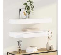 2x Étagère Murale avec Tiroirs Blanc 80 cm Meuble de Rangement Stockage vidaXL