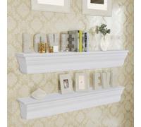 2x Ètagère Murale Blanc Salon Chambre Coucher Armoire Rangement Placard vidaXL
