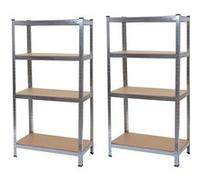 2x Étagère Pour Charges Lourdes Hwc-D67, Étagère D'atelier, Emboîtable 160x80x40cm, Chargement 320kg Zingué Multicolore