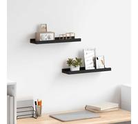 2x Etagères à Rebord pour Cadre Photo Noir 40x9x3 cm MDF Mural Flottant vidaXL