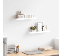 2x Etagères à Rebord pour Cadre Photo Noir 40x9x3 cm MDF Mural Flottant vidaXL