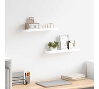 vidaXL Étagères à rebord pour cadre photo 2 pcs MDF Blanc 40x9x3 cm