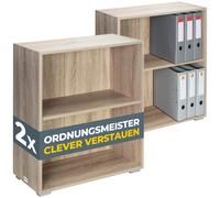 2x Étagères bibliothèque 77x60x28 cm Meuble de rangement VELA 2 compartiments