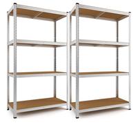 Deuba Lot de 2 étagères de rangement en métal à 4 étages sans boulons 160 x 90 x 40 cm 700 kg