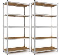 Monzana® 2X Étagères Charge Lourde 5 Niveaux 170x75x30cm Étagère métallique modulable Max 350kg Rangement Garage Atelier