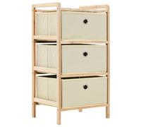 2x Étagères de Rangement avec 5 Paniers en Tissu Beige Cèdre Mobilier vidaXL