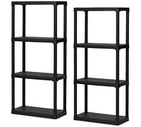 2x étagères modulaires avec 4 étagères en plastique.