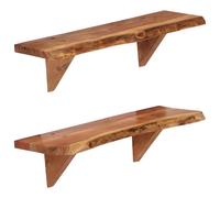 Wandschappen 2 st 60x20x18 cm massief acaciahout247927