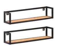 2x Etagères Murales 120 cm Bois de Récupération Massif Suspendues Salon vidaXL