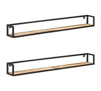 Vidaxl Étagères Murales 2 Pcs 120 Cm Bois De Manguier Brut Marron