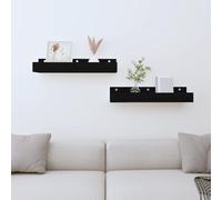 2x Étagères Murales Blanc 110x12x9 cm Bois de Pin Massif Suspendues vidaXL