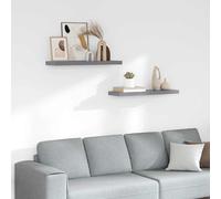 2x Etagères Murales Flottantes Gris 80x23,5x3,8 cm MDF Suspendues Salon vidaXL