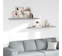2x Etagères Murales Flottantes Gris Béton 120x23,5x3,8cm MDF Suspendues vidaXL