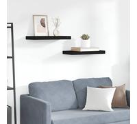 2x Etagères Murales Flottantes Noir 50x23,5x3,8 cm MDF Suspendues Salon vidaXL