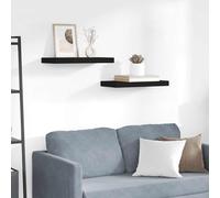 2x Etagères Murales Flottantes Noir 50x23x3,8 cm MDF Suspendues Salon vidaXL