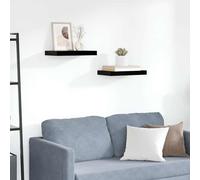 vidaXL Wandschappen zwevend 2 st 40x23x3,8 cm MDF hoogglans zwart323764 Noir G