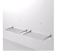 Foxydry Fold, étendoir à Linge Mural, Rabattable Gain de Place, 60 cm X2 | en aluminium et acier inoxydable, rabattable vers le haut, antirouille, pour terrasse et balcon, supporte 10 kg, gris
