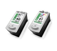 2X Eurotone Cartouches pour Canon IP 1100 1200 1300 1600 1700 1800 1900 2200 2500 2600 remplace PG40 CL41 CMYK