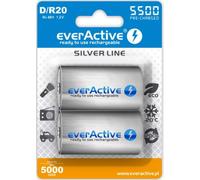 2x EverActive D R20 Batteries Alkalines 1.5V Ligne Argent 5500mAh