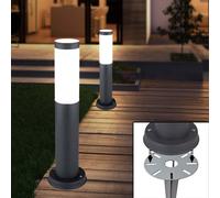 2x Extérieur Feux de Route Borne Lumineuse Erdspieße Jardin Lampe Bollard Grise