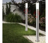 2x Extérieur sur Pied Lampe Inox Jardin Détecteur de Mouvement Spot Cour Support