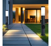 2x Extérieure Borne Lumineuse Lampadaire Détecteur de Mouvement Prise Jardin