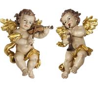 2x FADEDA ange or / hauteur:44 cm / peint à la main / figurines de crèche détaillées - Noël Table Décoration Crèche Accessoires