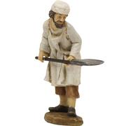 2x FADEDA Boulanger avec pelle à pain / hauteur:9 cm / peint à la main / figurines de crèche détaillées - Noël Table Décoration Accessoires de crèche