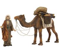 2x FADEDA chameau avec chauffeur / hauteur:9 cm / peint à la main / figurines de crèche détaillées - Noël Table Décoration Accessoires de crèche