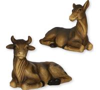 2x FADEDA JOK : Bœuf & Âne / hauteur:6 cm / peints à la main / figurines de crèche détaillées - Noël Table Décoration Accessoires de crèche