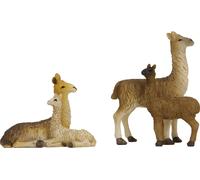 2x FADEDA Lamas, petits / hauteur:6 cm / peints à la main / figurines de crèche détaillées - Noël Table Décoration Accessoires de crèche