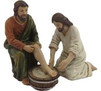 2x FADEDA Personnages de la Passion:Le lavement des pieds / hauteur:9 cm / peints à la main / figurines de crèche détaillées - Noël Table Décoration Accessoires de crèche