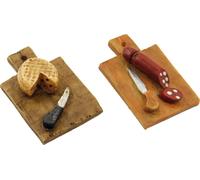 2x FADEDA Plateau de vêpres / hauteur:1 cm / peint à la main / figurines de crèche détaillées - Noël Table Décoration Accessoires crèche