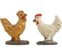2x FADEDA Poules / hauteur:3 cm / peintes à la main / figurines de crèche détaillées - Noël Table Décoration Accessoires de crèche
