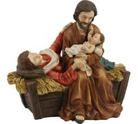 2x FADEDA Sainte Famille, bloc de crèche / hauteur:12 cm / peint à la main / figurines de crèche détaillées - Noël Table Décoration Accessoires de crèche