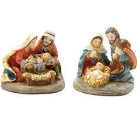 2x FADEDA Sainte Famille, bloc de crèche / hauteur:3 cm / peint à la main / figurines de crèche détaillées - Noël Table Décoration Accessoires de crèche