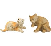2x FADEDA Set de chats / hauteur:3 cm / peints à la main / figurines de crèche détaillées - Noël Table Décoration Accessoires de crèche