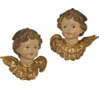 2x FADEDA têtes d'ange / hauteur:12 cm / peintes à la main / figurines de crèche détaillées - Noël Table Décoration Accessoires crèche