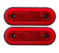 2x Feux de Gabarit 12-24V LED Feu de Dégagement Position Arrière Effet Néon Rouge Homologue E9 IP66/68 20 LED SMD Avec Support Noir Plastique pour Camion Poids Lourds Tracteur Remorque Fourgon Bus