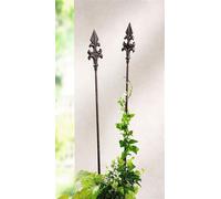 2x fiches de jardin "Lys français" en métal, 110 cm de haut, aspect antique, fiche décorative, décoration de jardin pour l'extérieur