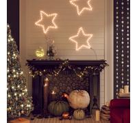 2x Figures d'Etoiles de Noël avec 48 LED Blanc Chaud 56 cm Ornement vidaXL