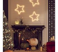 2x Figures d'Etoiles de Noël avec 48 LED Blanc Chaud 56 cm Ornement vidaXL