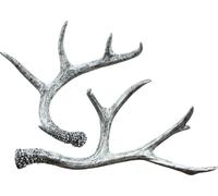 2x Figurine décorative bois de cerf Polyresin noir/argenté