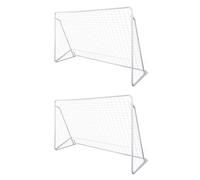 2x Filet de But de Football Acier Filet de Cage de Football Jardin vidaXL