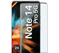 moex CurveProtect Lot de 2 films de protection d'écran en verre blindé pour Redmi Note 14 Pro 5G, entièrement couvert, noir