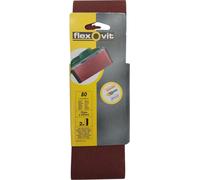 2x Flexovit bandes abrasives 75x533mm grain 80 moyen Papier abrasif universel